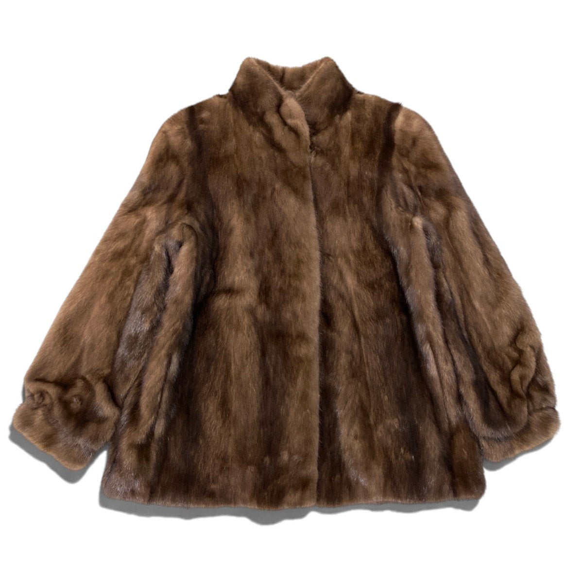 61h19 パステルミンク ファーコート サイズF 茶系 本毛皮 Pastel Mink Fur Coat リアルファーt18r