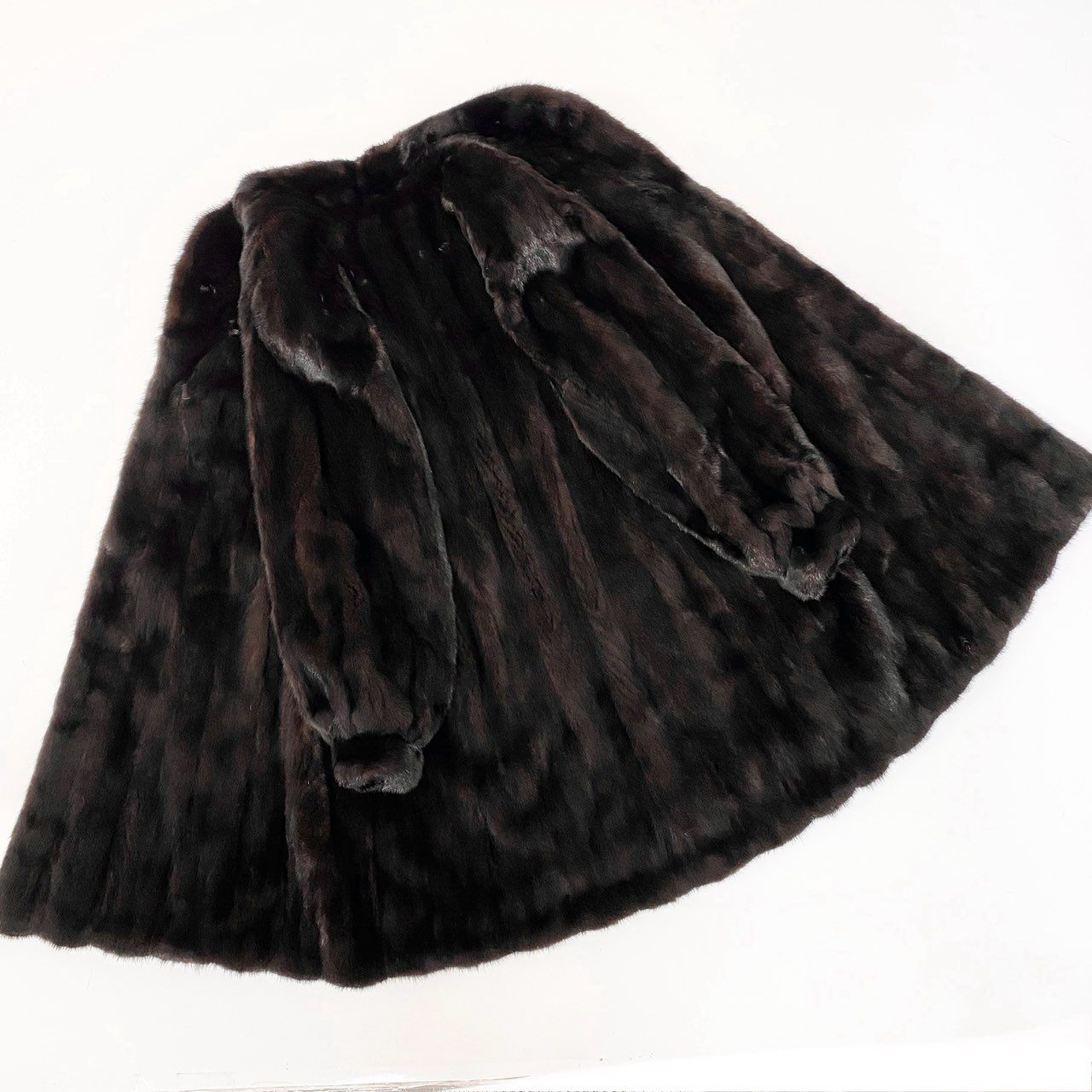 76a24 BLACKGLAMA ブラックグラマ マホガニーミンク ロングコート サイズF ダークブラウン 最高級本毛皮 Mink Fur Long Coatt18r
