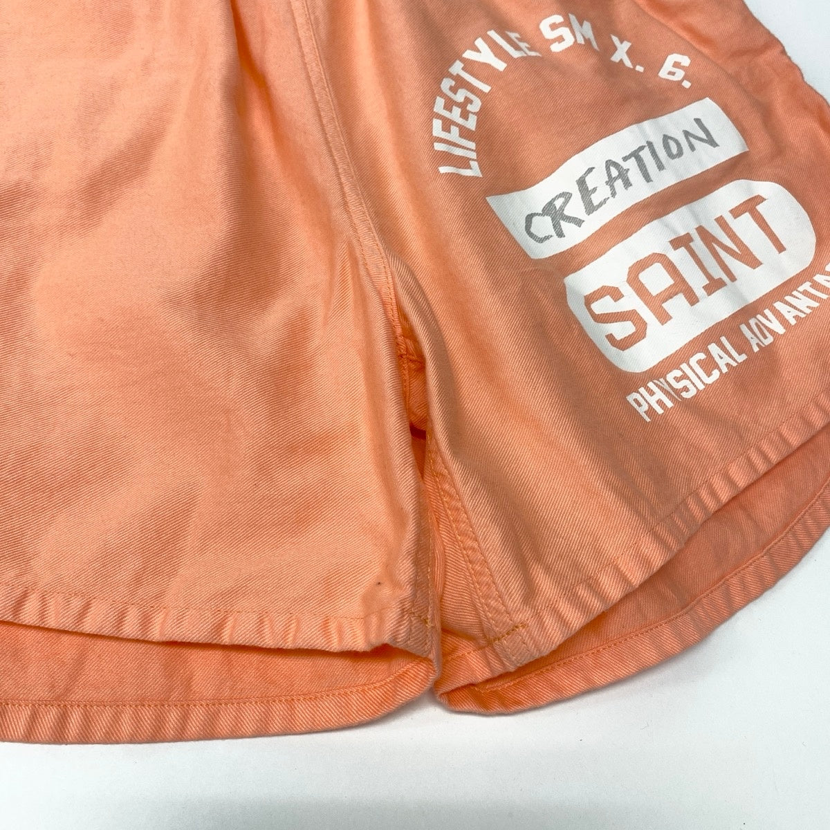 26g11 【未使用タグ付】 SAINT MXXXXXX セントマイケル 24SS EASY SHORTS ハーフパンツ ショートパンツ サイズS オレンジ コットン100％ メンズu02t