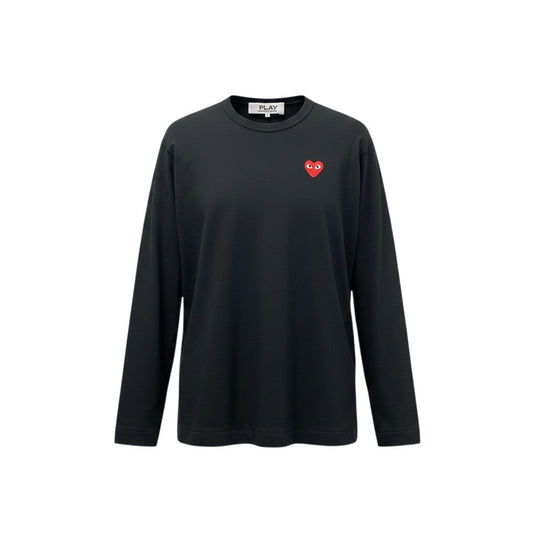 32e16 PLAY COMME des GARCONS プレイコムデギャルソン 長袖Tシャツ ロングスリーブTシャツ 胸元ワッペン AD2020 Lサイズ ブラック コットン100％ メンズo07t