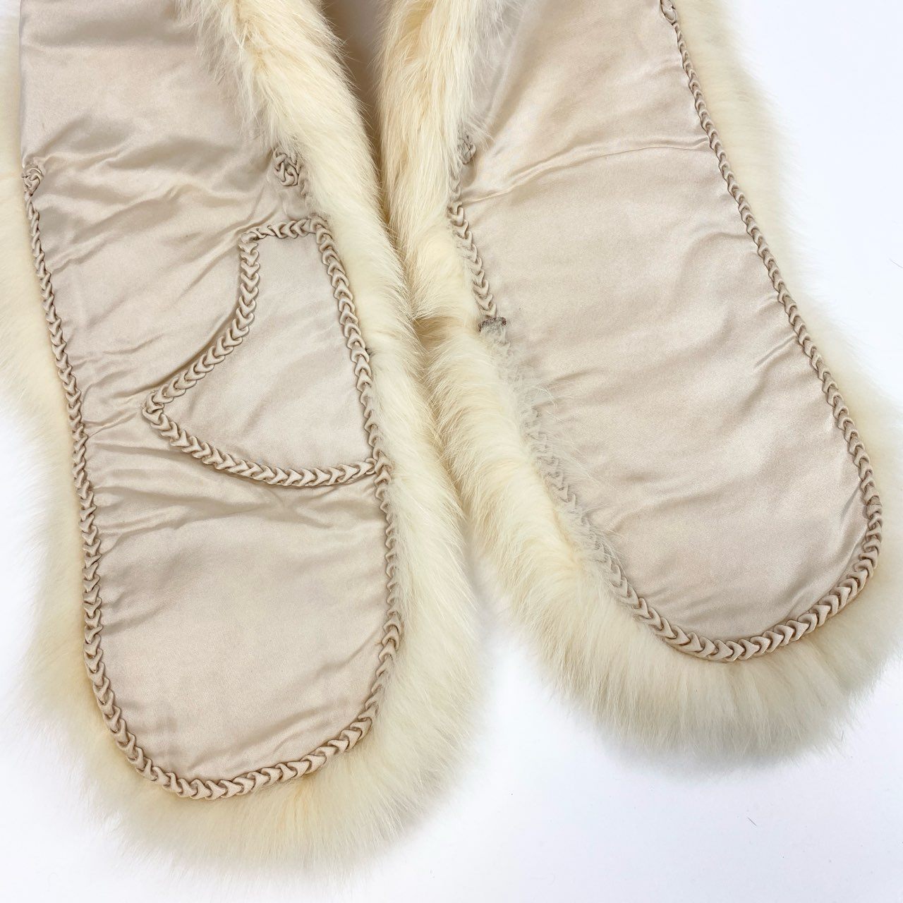 50j23 最高級毛皮 フォックスファー 毛皮マフラー 大判ティペット ボリューム◎ アイボリー フォックス レディース 本毛皮u02t