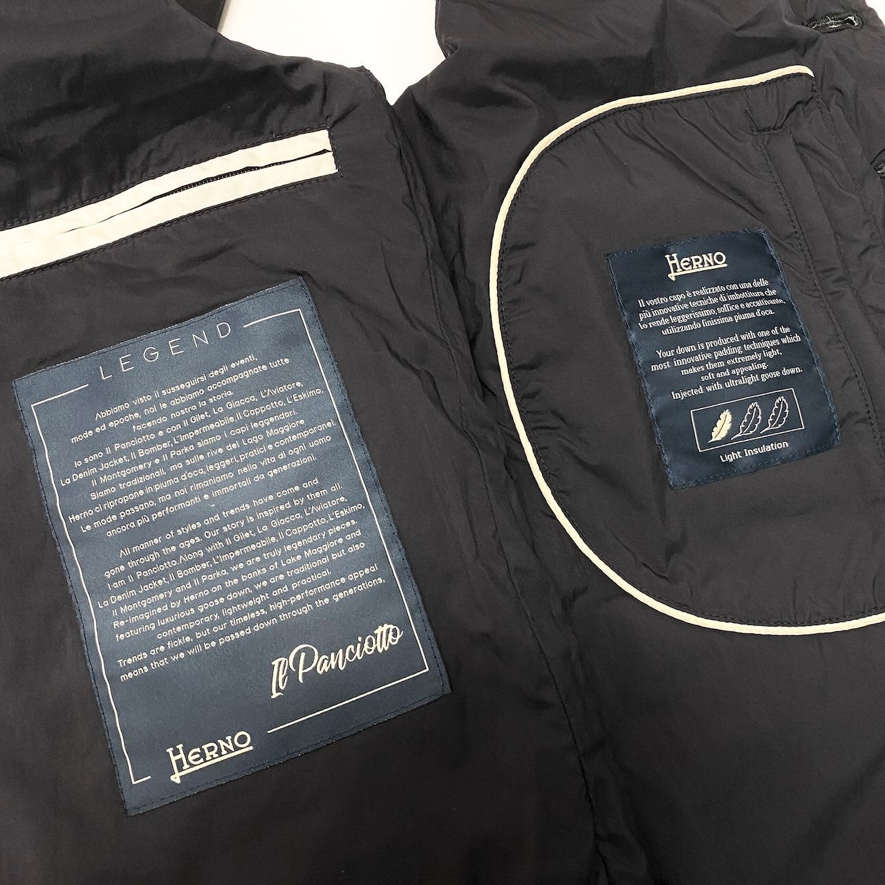 54c19 HERNO ヘルノ ナイロンシングルダウンジレ 軽量ダウン インナージレ グースダウン メンズ 男性用 57282-52574-2 42 ブラックo07t