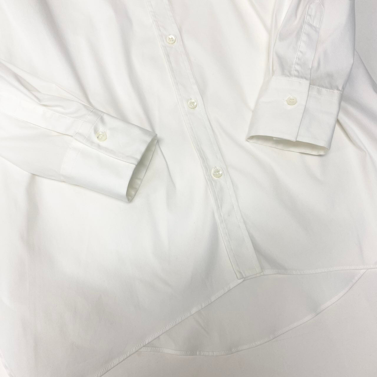 60e1 BRUNELLO CUCINELLI ブルネロクチネリ ロングスリーブシャツ トップス ビーズ装飾 ストレッチ サイズS ホワイト レディース 女性服o07t