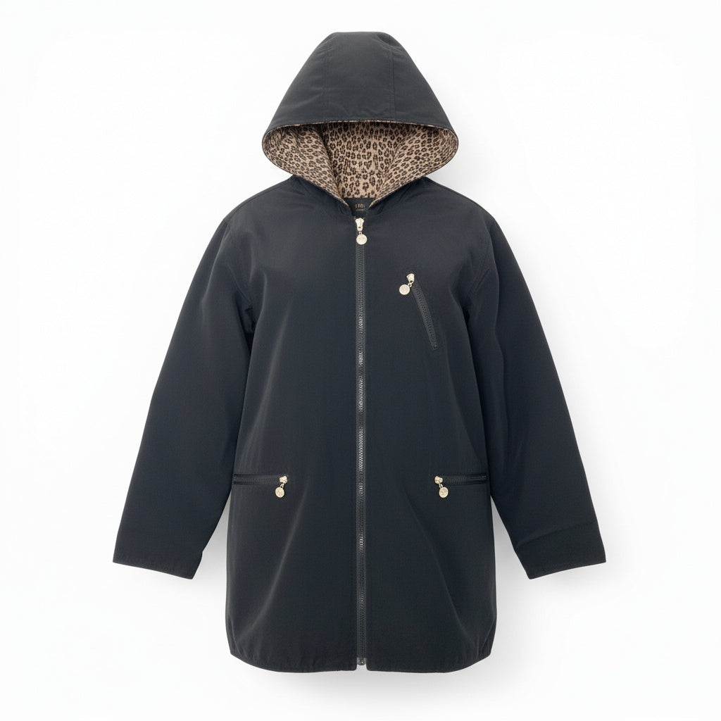 11b6 FENDI フェンディ ロゴレオパードパターン リバーシブルコート アウター ジップアップ ブラウン系 ユニセックスu02t