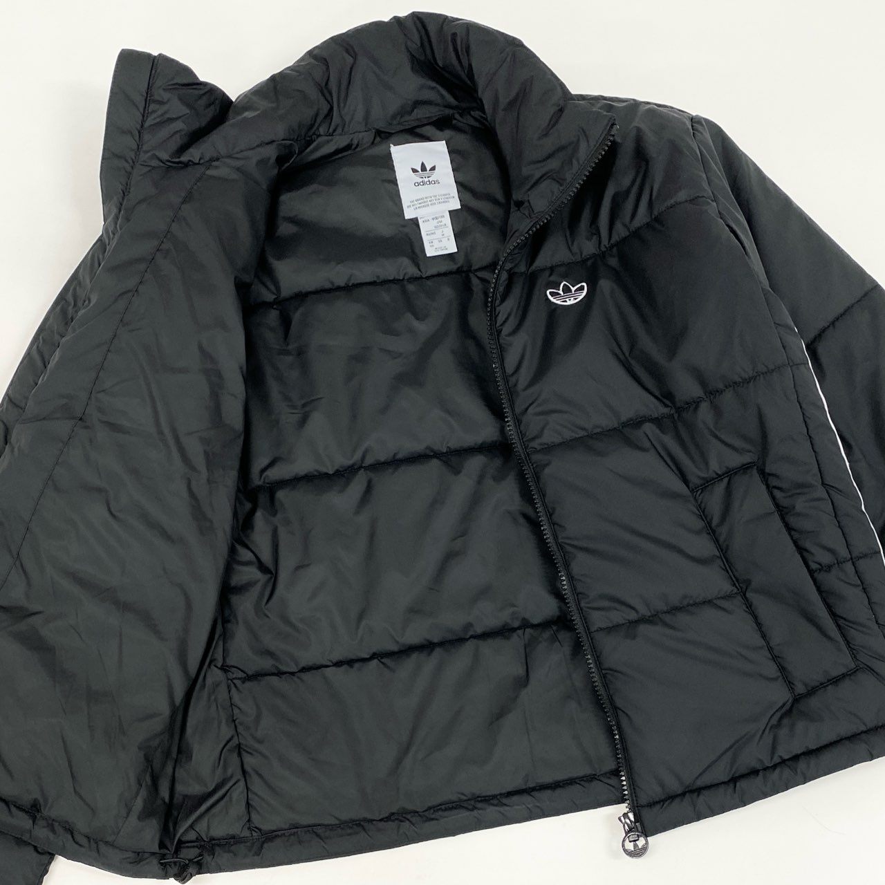 35i9 adidas アディダス Short Puffer Jacket ショート 中綿ジャケット トレフォイルロゴ GK8554 Mサイズ ブラック レディースk02i