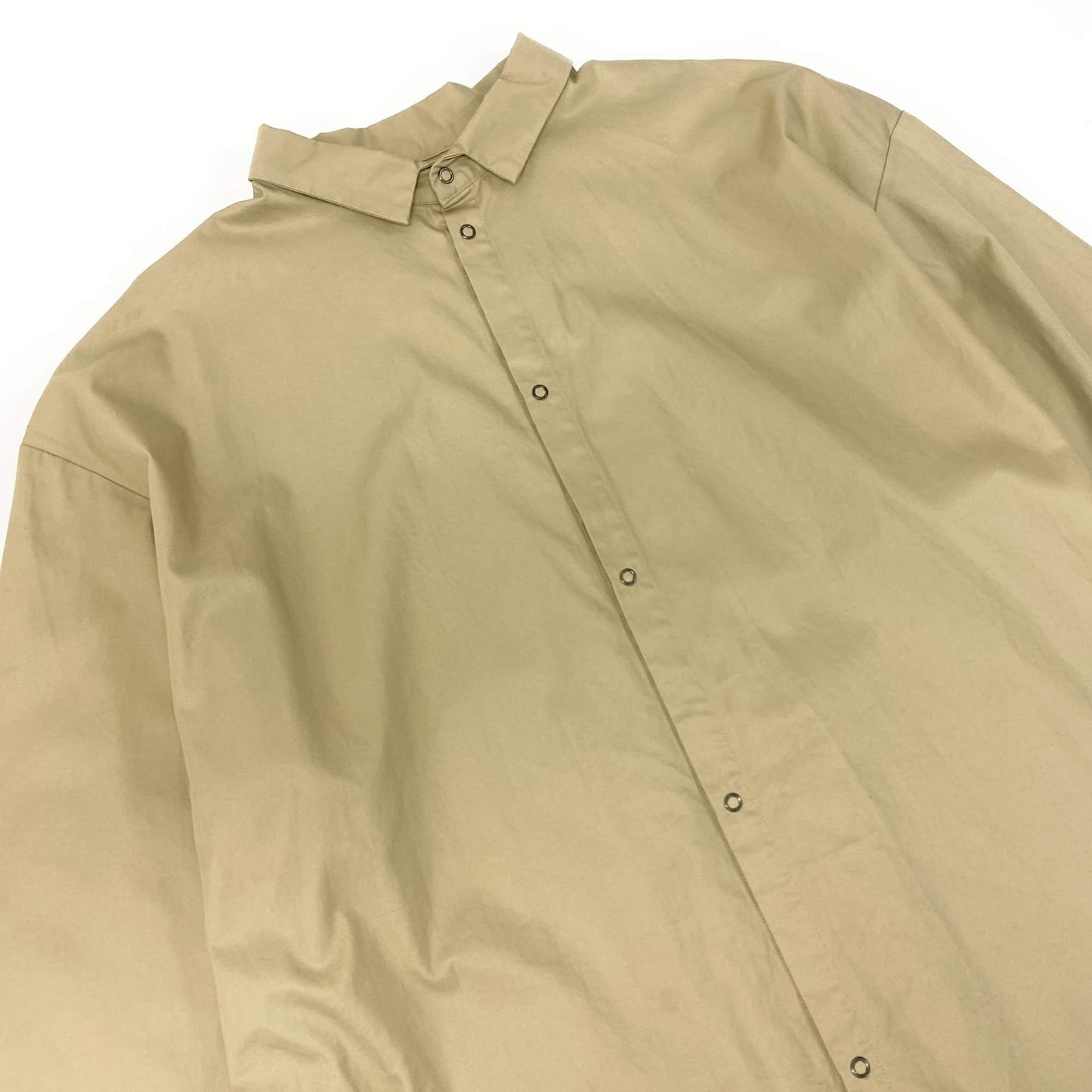 7L22 【美品】Porter Classic ポータークラシック シャツジャケット ロングシャツ コットンシャツ トップス 日本製 4サイズ ベージュ コットン100％ メンズo07t