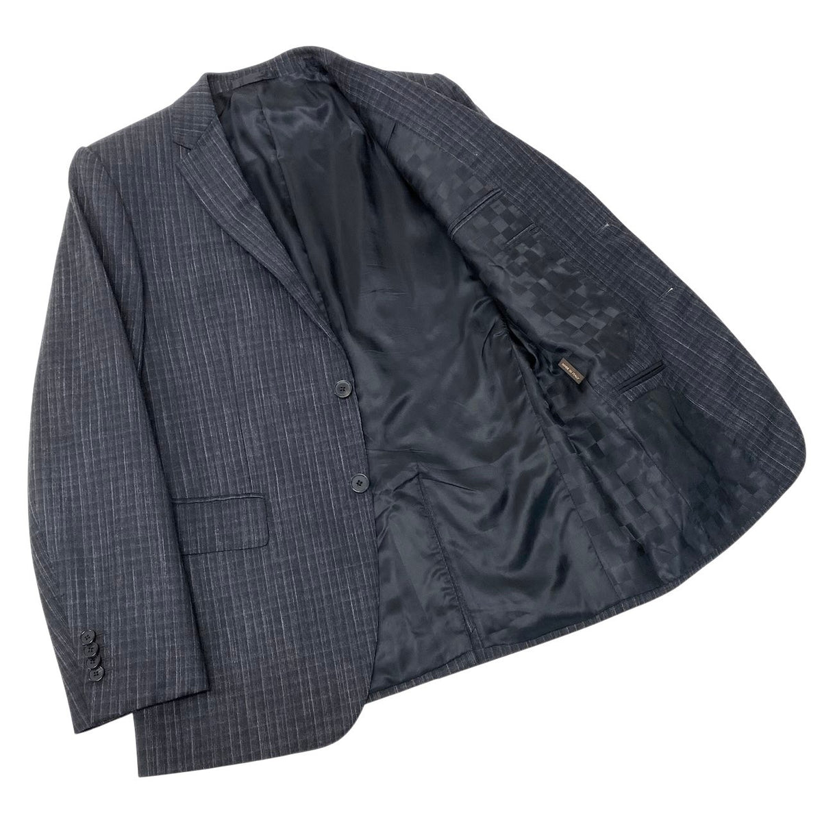 45j15 LOUIS VUITTON ルイヴィトン セットアップ シングルスーツ 2B LVロゴ 48 グレー メンズ 紳士服o07t