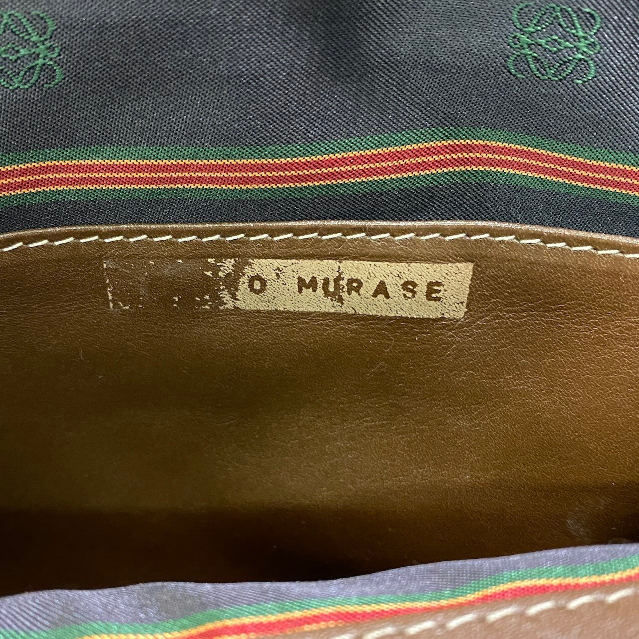 h29 LOEWE アナグラムロゴ ヴィンテージバッグ ハンドバッグ ブラウン ベージュ レザー レディース 女性用ta1