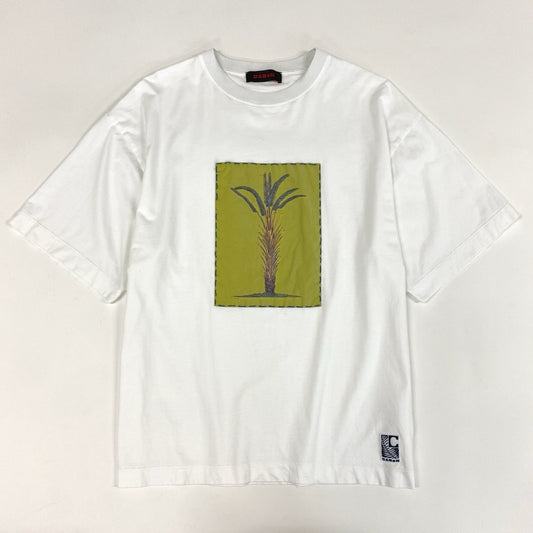 33k28 CABaN キャバン 21SS NEW COSTARICA アートTシャツ スビンコットン 植物 ボタニカル柄 半袖カットソー   59-03-11-03009 M ホワイト