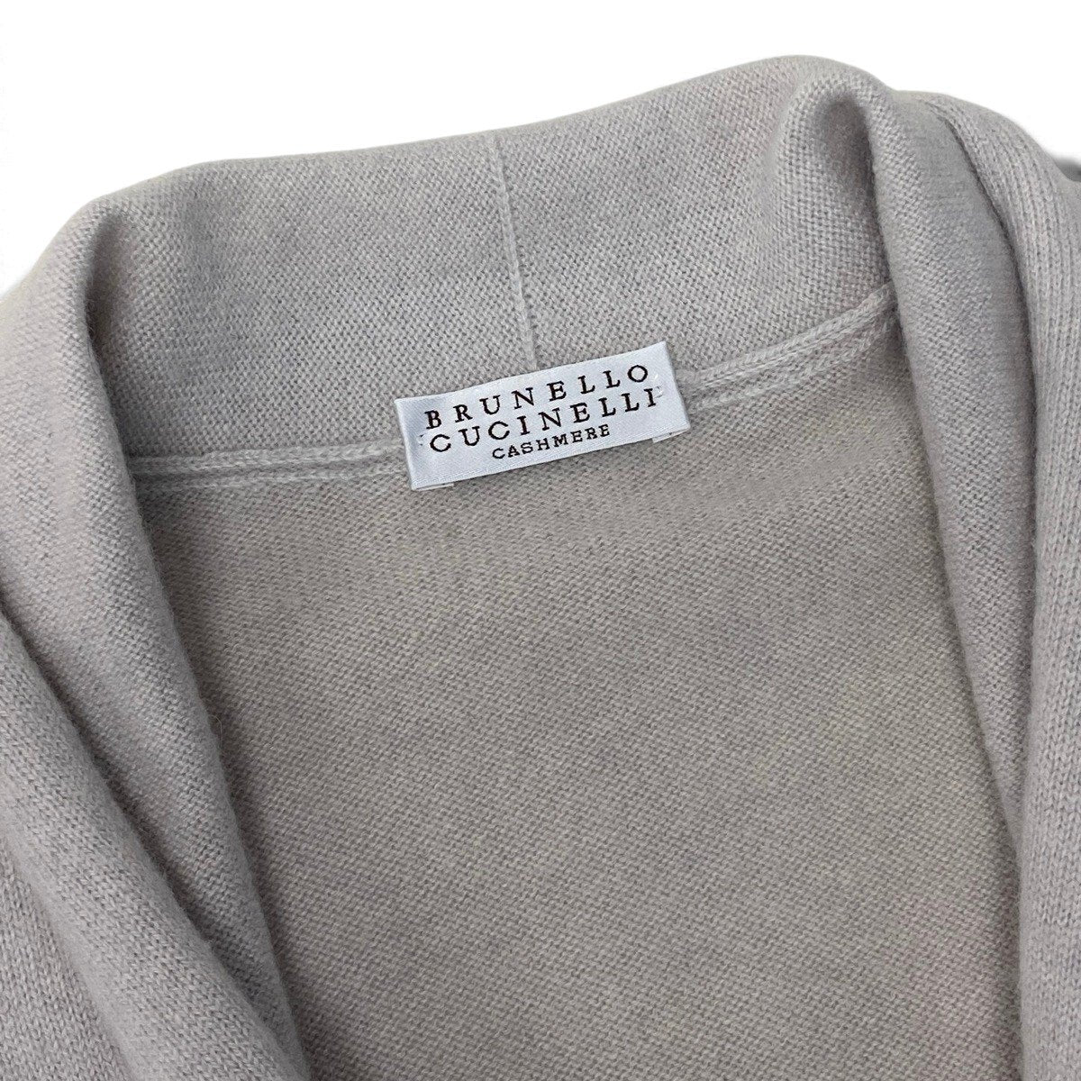 i27 BRUNELLO CUCINELLI カシミヤニットカーディガン レイヤードデザイン Vネック Mサイズ アイボリー カシミヤ100％ レディース 女性用u02t