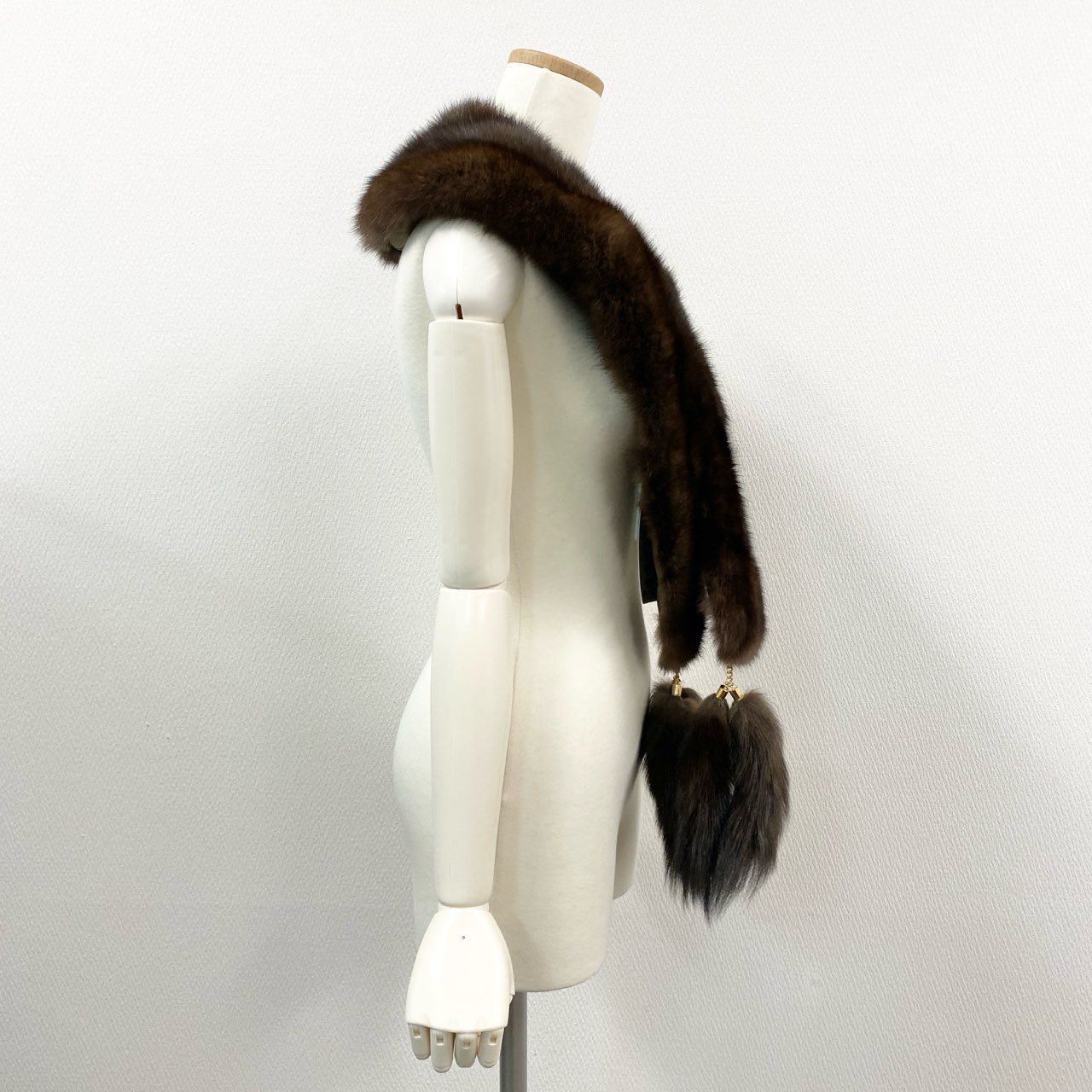 a14 《タグ付き》 Guy Laroche ギラロッシュ カナディアンセーブル セーブルファー ティペット マフラー 衿巻き 和装 ブラウン系 セーブル 定価25万円u02t