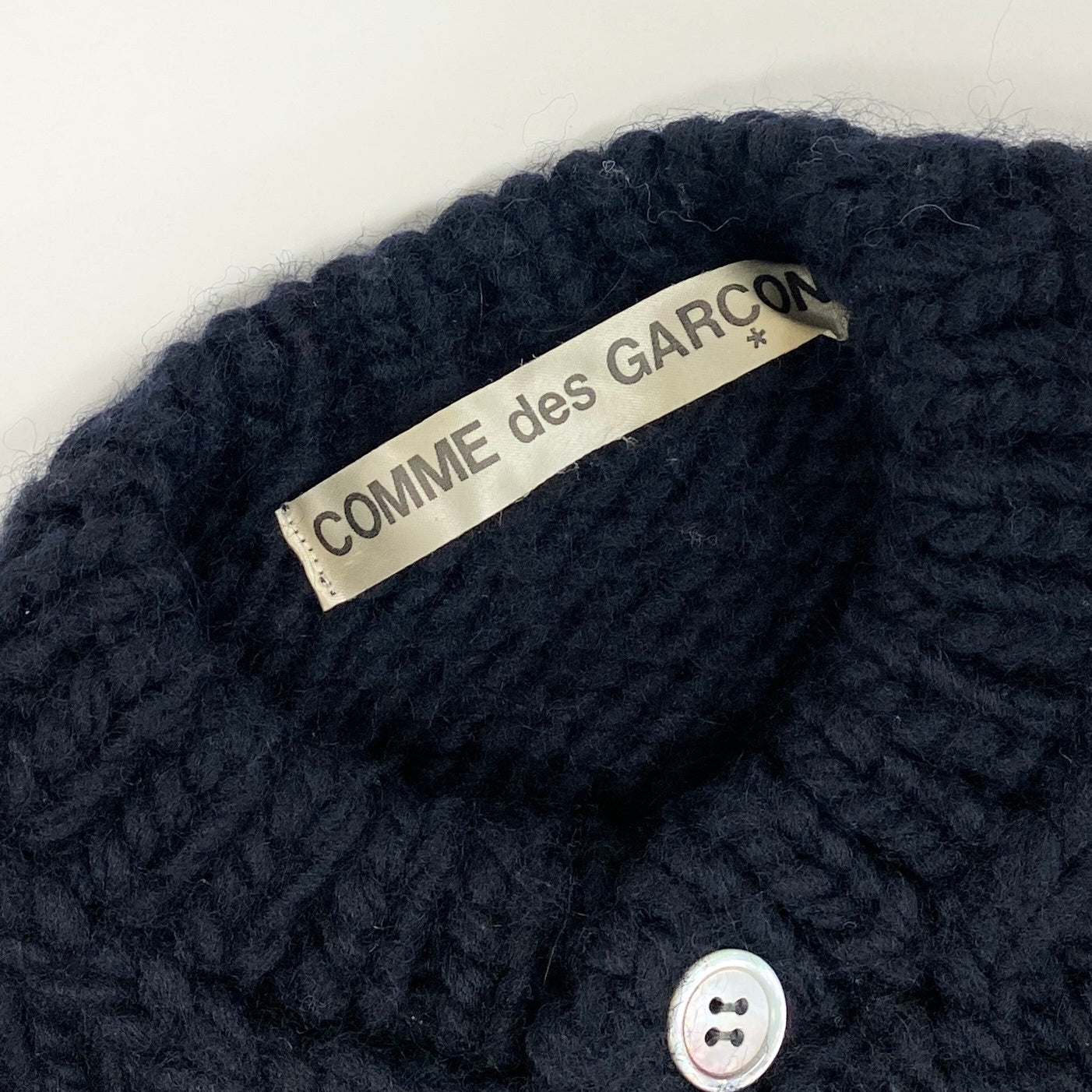 16h9 COMME des GARCONS コムデギャルソン 1996 アーカイブ 短丈 ニットカーディガン 肉厚 ネイビー レディースk02i