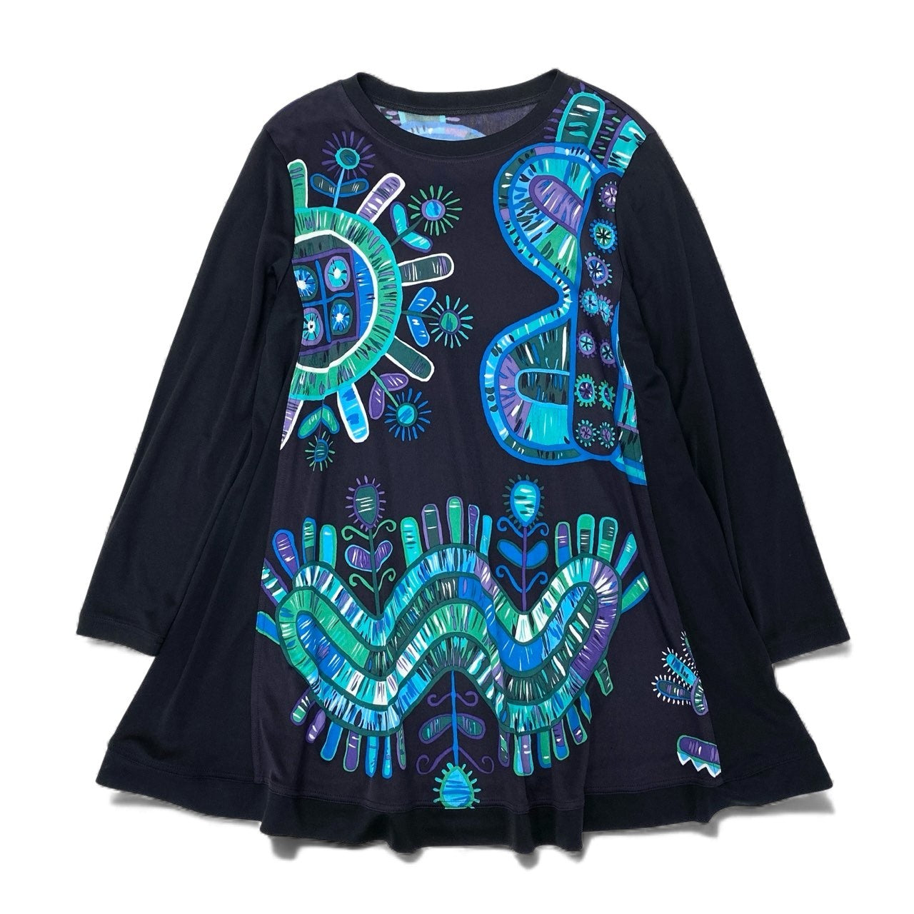 26k27 TOKUKO 1er VOL トクコプルミエヴォル ロングスリーブ チュニックワンピース 総柄プリント レディース 女性用 9 マルチカラー  トリアセテート100％u02t