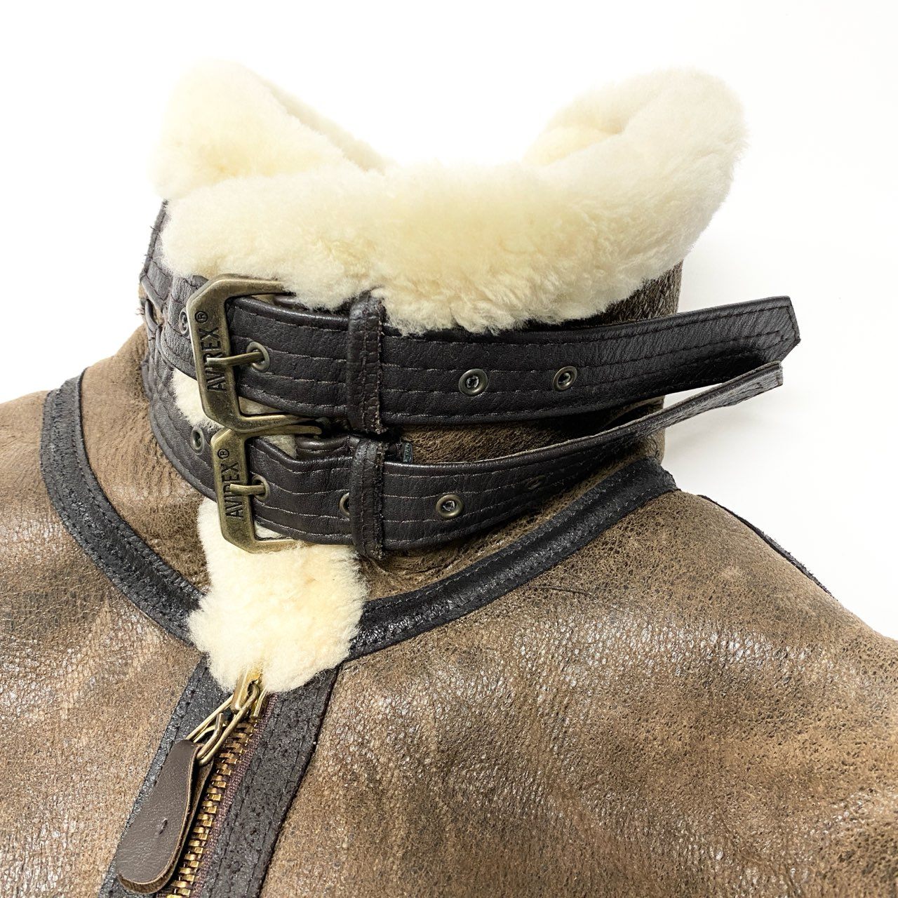 52c14 AVIREX アヴィレックス B-3 フライトジャケット ムートン 33H5595 32 ブラウン Flight Jacket アメカジt18r