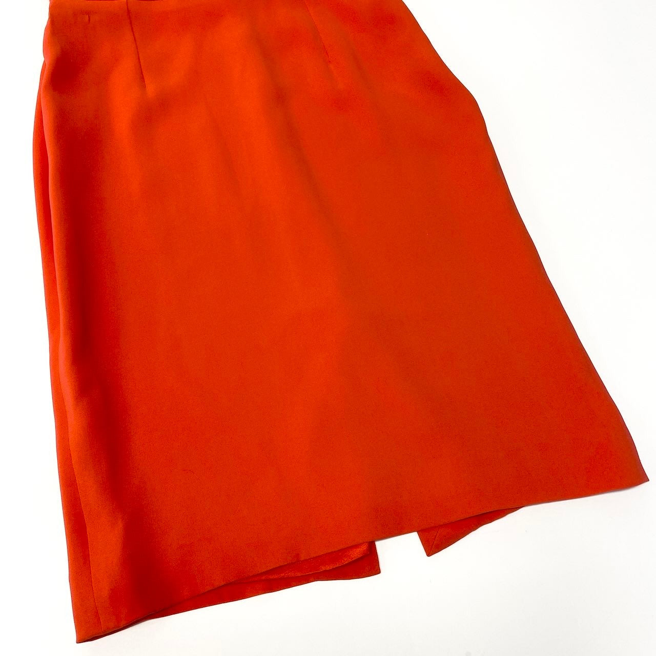20c24 【美品】Christian Dior クリスチャンディオール シルクドレスワンピース ノースリーブドレスワンピース ドレープ 40サイズ オレンジ レディース 女性用u02t