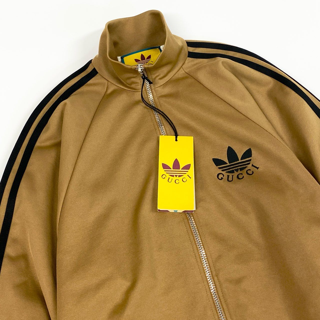 Md7 【新品保管品】GUCCI グッチ × adidas アディダス トラックジャケット  ジャージージップジャケット アウター XSサイズ ベージュ メンズ 男性用o07t