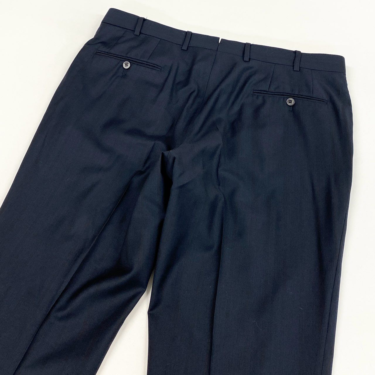 37L22 《美品》 ISAIA NAPOLI イザイア ナポリ シングルスーツ セットアップ テーラードジャケット スラックス 54 8R ネイビー ストライプ ウール SUPER180s メンズ 紳士服u02t