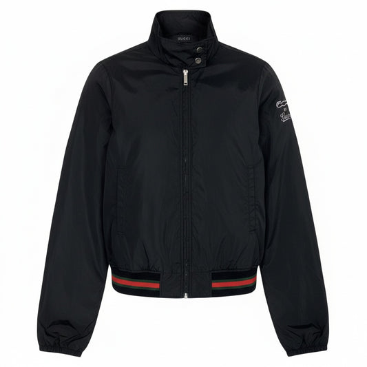 Ib9 Vintage GUCCI グッチ シェリーライン ジップアップブルゾン ナイロンジャケット 267788 S ブラック ナイロン レディースta1