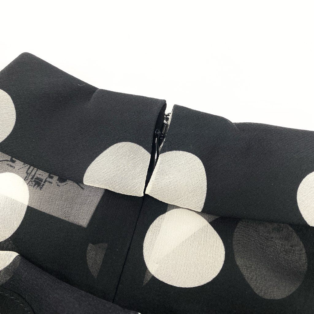 81L15 《美品》 CELINE セリーヌ 24年 シルク オーバーターンドカラー ジョーゼット ブラウス トップス 2B09B200Z.38CE 34サイズ ブラック アイボリー シルク100％ レディースu02t