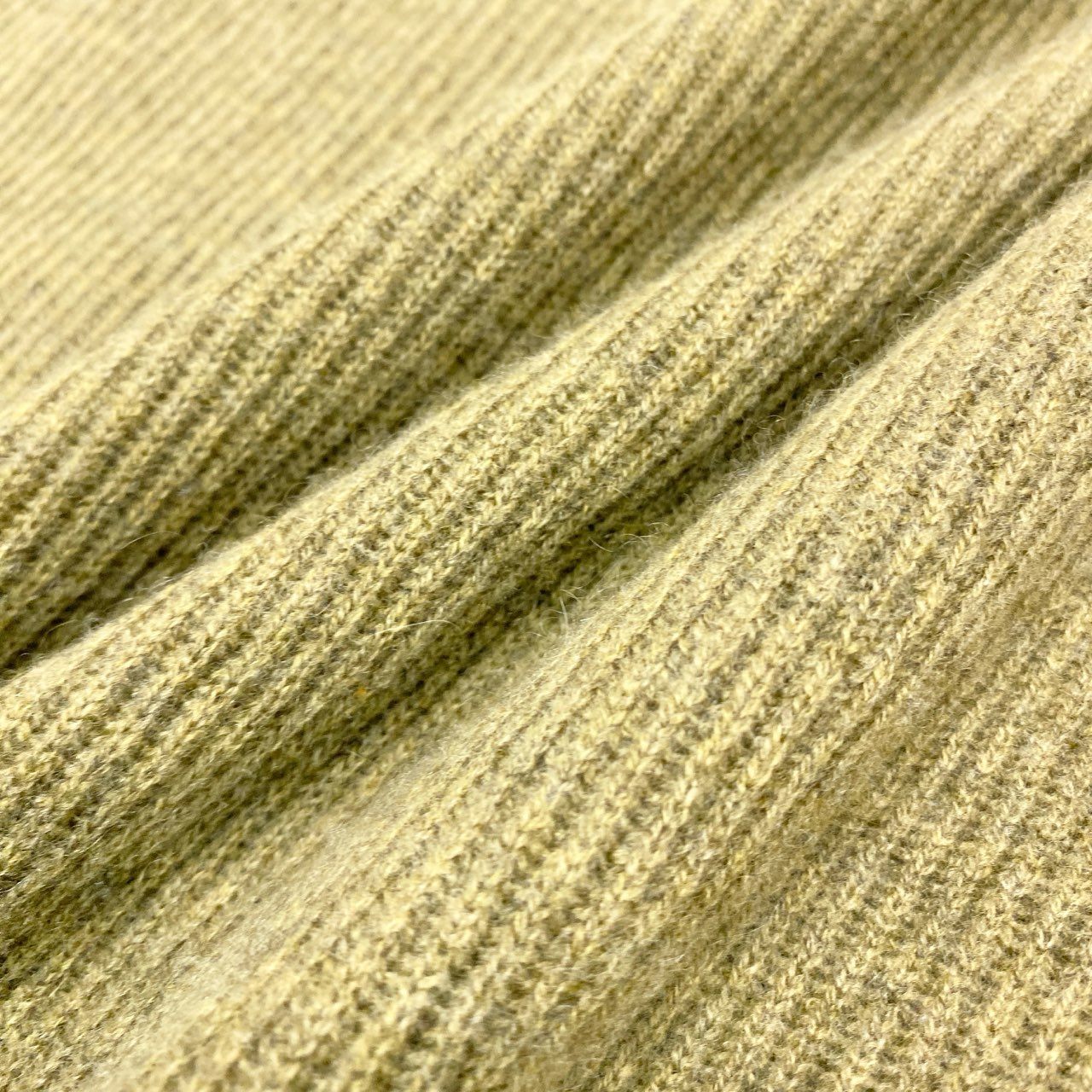 5i12 《美品》 Ermenegildo Zegna エルメネジルドゼニア ハイネック ニット セーター トップス レザーチンストラップ 48/S グリーン カシミヤ メンズu02t