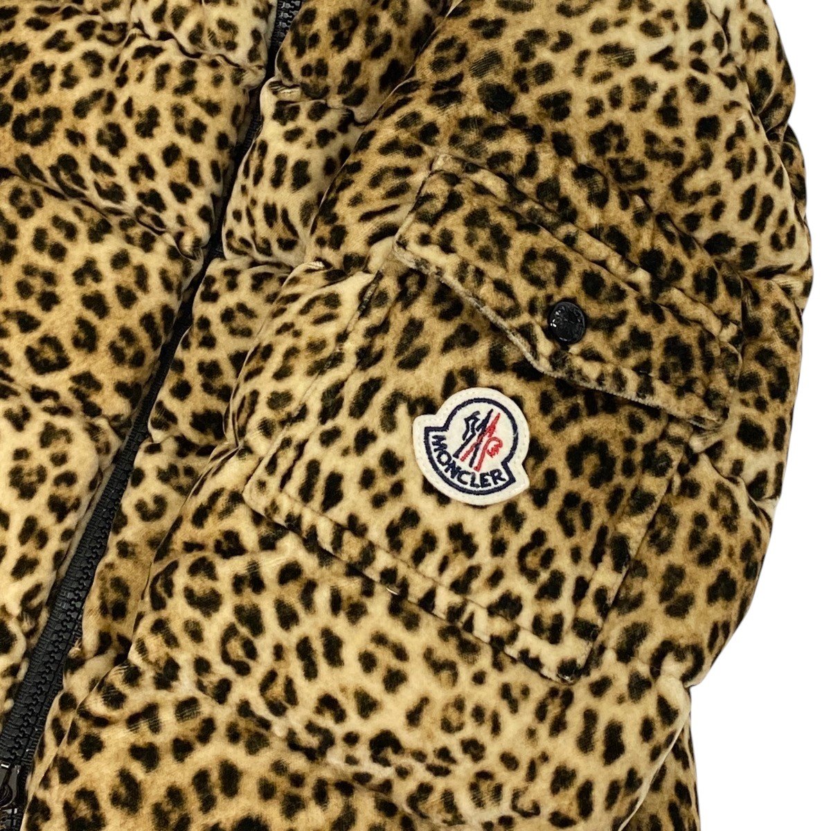 h13 MONCLER モンクレール BADY レオパードプリント ダウンジャケット Leopard Down Puffer Jacket サイズ1 茶系t18r