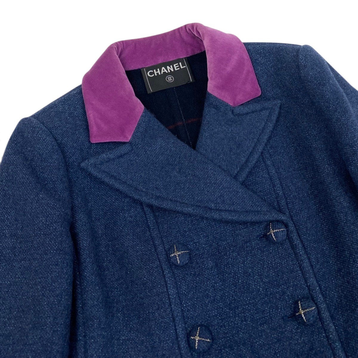 i22 CHANEL シャネル 2007FW カシミヤ ダブルコート Cashmere Blue Coat from FW2007 Ready To Wear Show P32027 ブルーt18r
