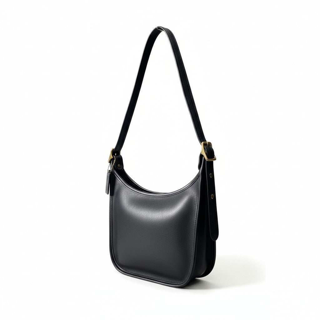 d9 《美品》 オールドコーチ マシュー ショルダーバッグ Old Coach Leather Shoulder Bag 9950 ブラック レザー カバンt18r