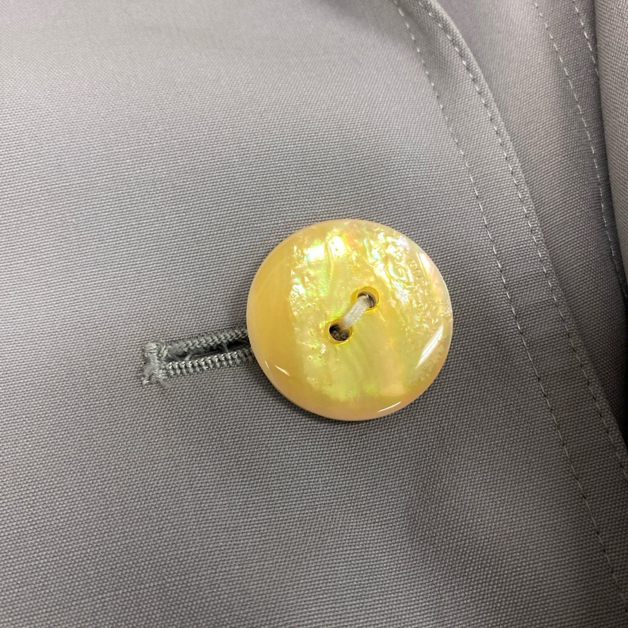 39b10 Christian Dior クリスチャンディオール ヴィンテージ シェルボタン テーラードジャケット 11サイズ グレー ウール100％ レディース 女性用k02i