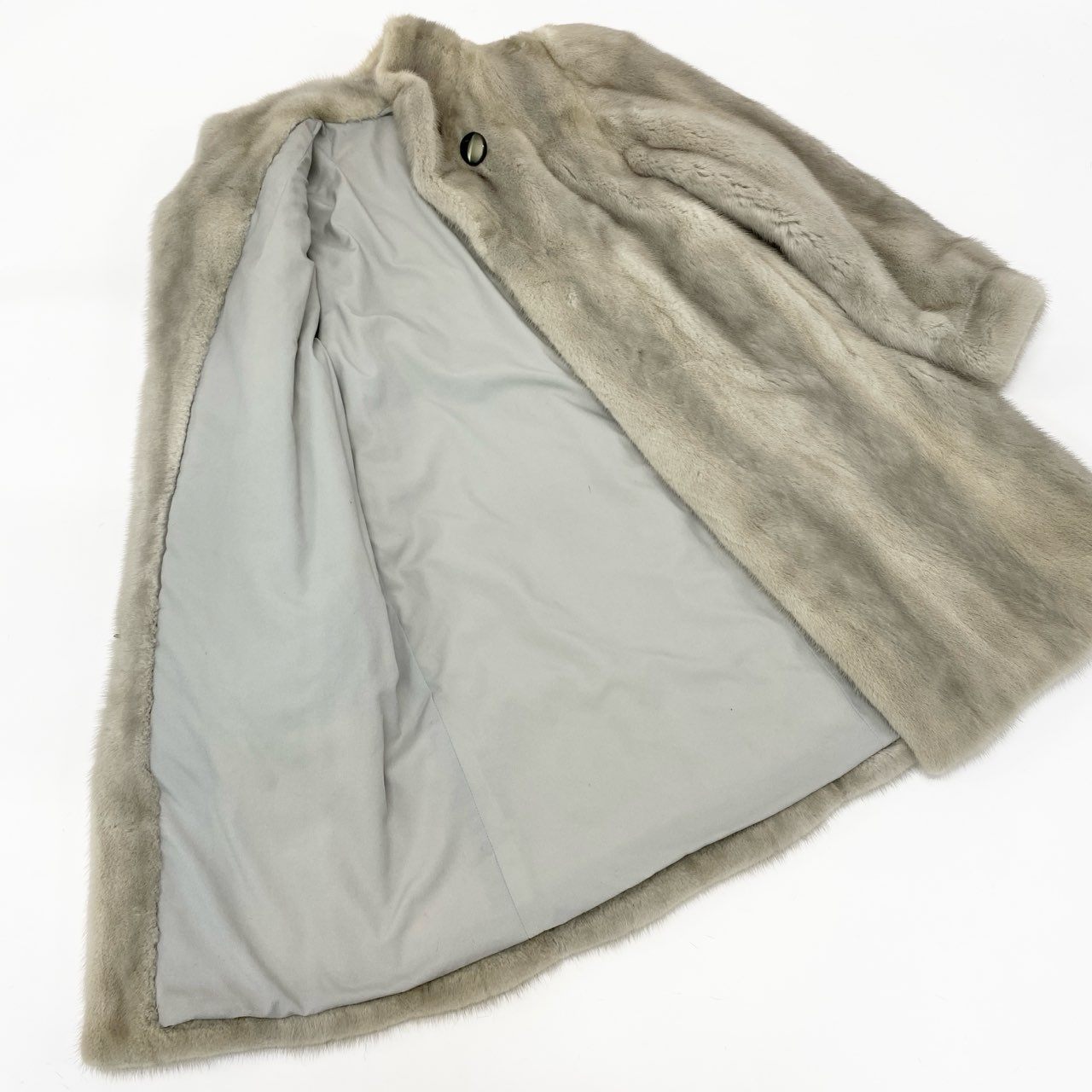 26L5 SAGA MINK サガミンク 銀サガ サファイアミンク ロングコート サイズF シルバーグレー 最高級本毛皮 MINK FUR 毛並み◎ 毛質◎t18r