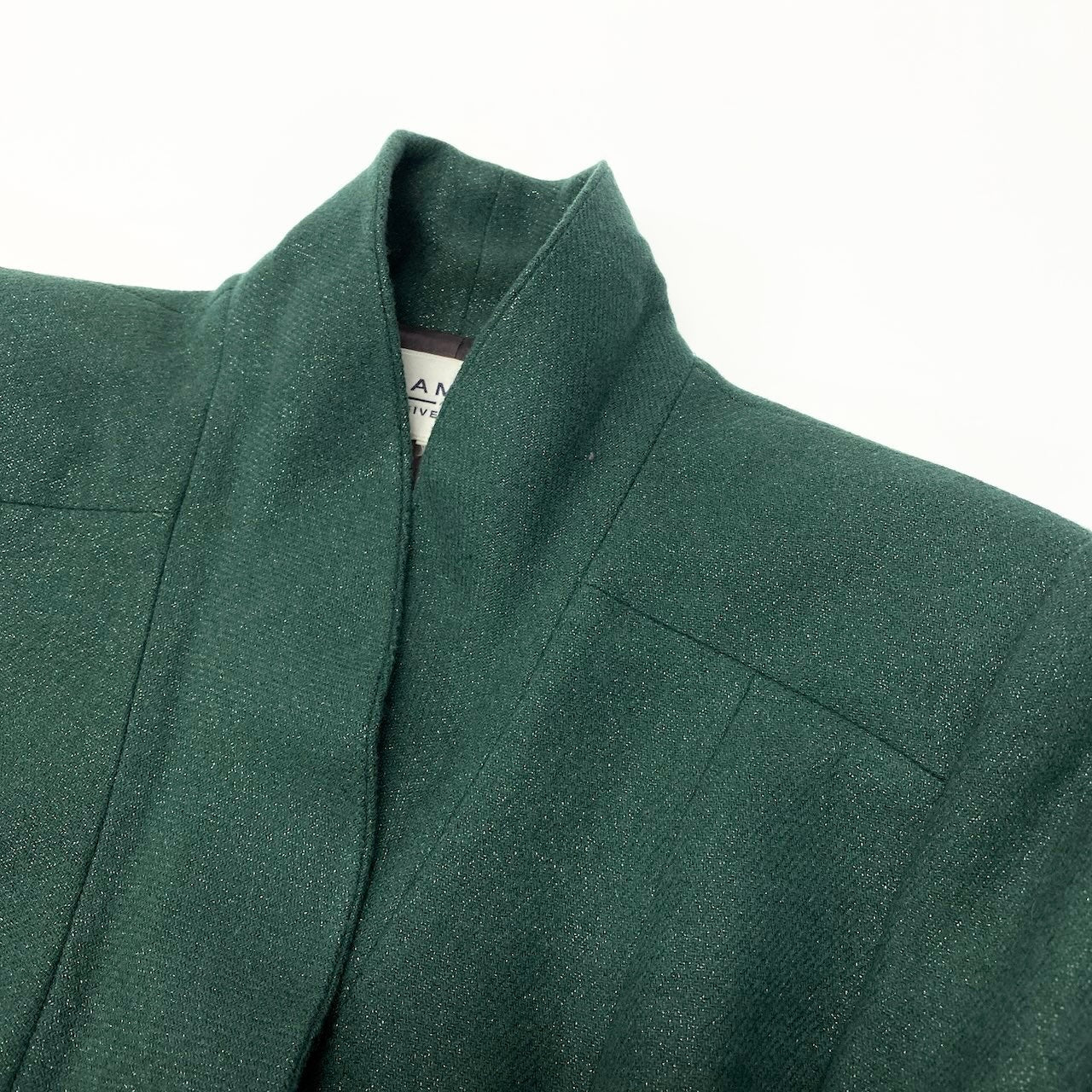 48c18【美品】 GLAMOUR by GIVENCHY ジバンシィ テーラードジャケット ウールジャケット 裏地総柄 レディース 女性服 サイズ42 グリーンu02t