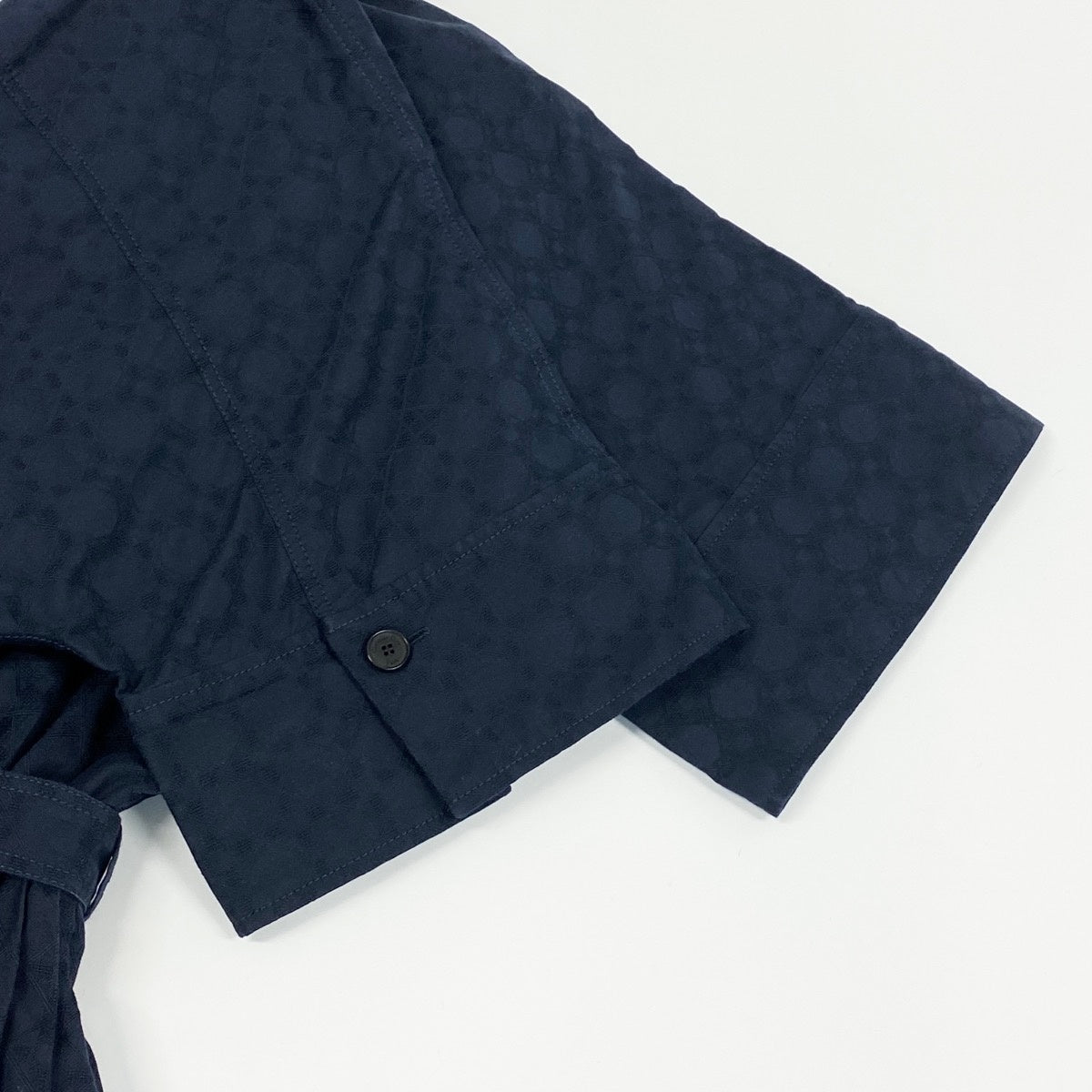 Ee14 Christian Dior クリスチャンディオール マクロカナージュ ドレス ベルテッドミディワンピース サイズ38 ネイビー Macrocannage Dress レディース ワンピk02i