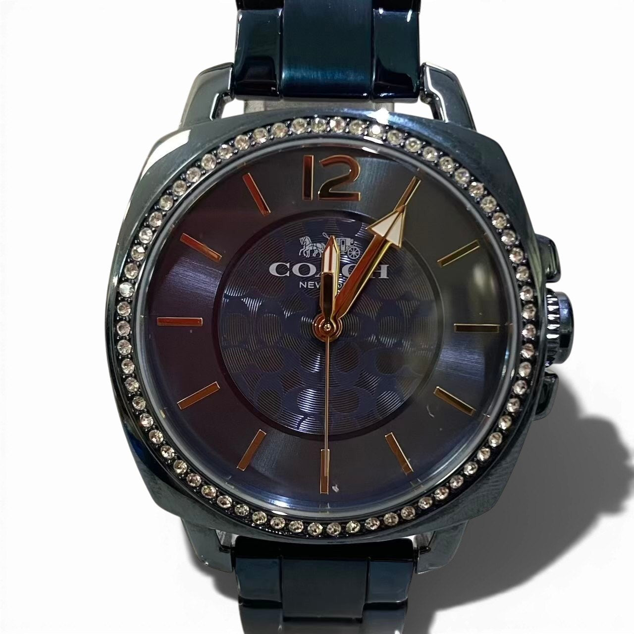 c23 《稼働品》 COACH コーチ BOYFRIEND ボーイフレンド 腕時計 34mm メタリックブルー レディース ウォッチt18r