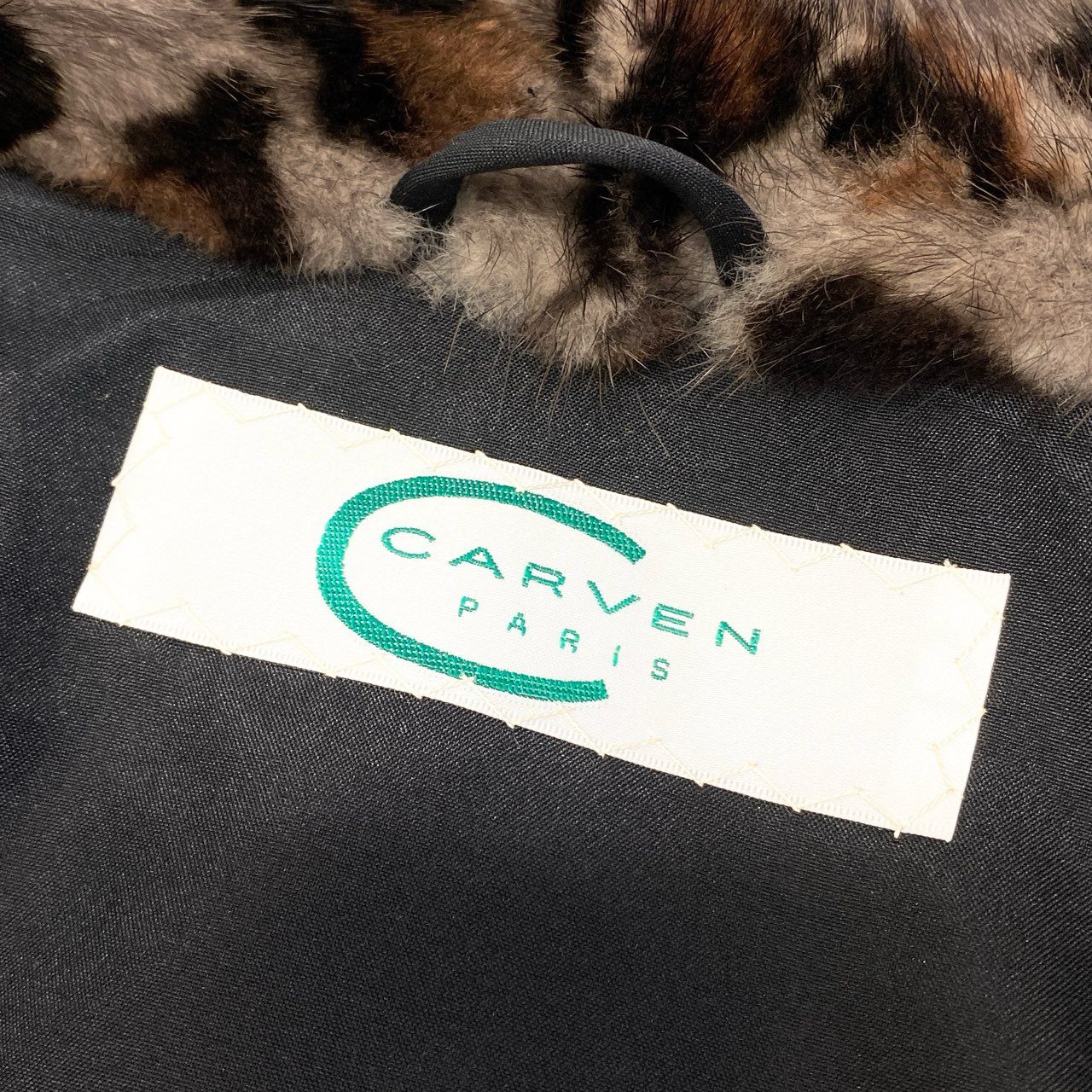 81a24 《希少》 CARVEN PARIS カルヴェン 染めミンク ミンクコート ハーフコート ジャケット FREE レオパード模様 ミンクファーt18r