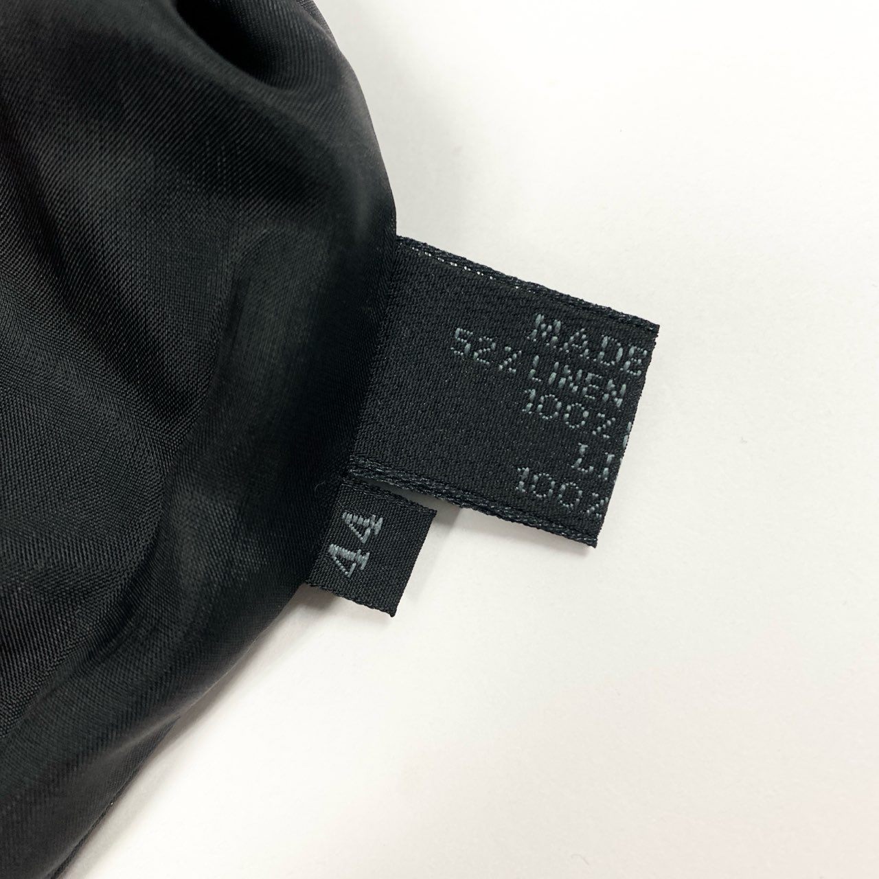 Eb12 【美品】PRADA プラダ コットンリネンジャケット 袖レザー Cotton-linen Jacket Leather Cuffs 44サイズ ブラック レディース 女性用ta1