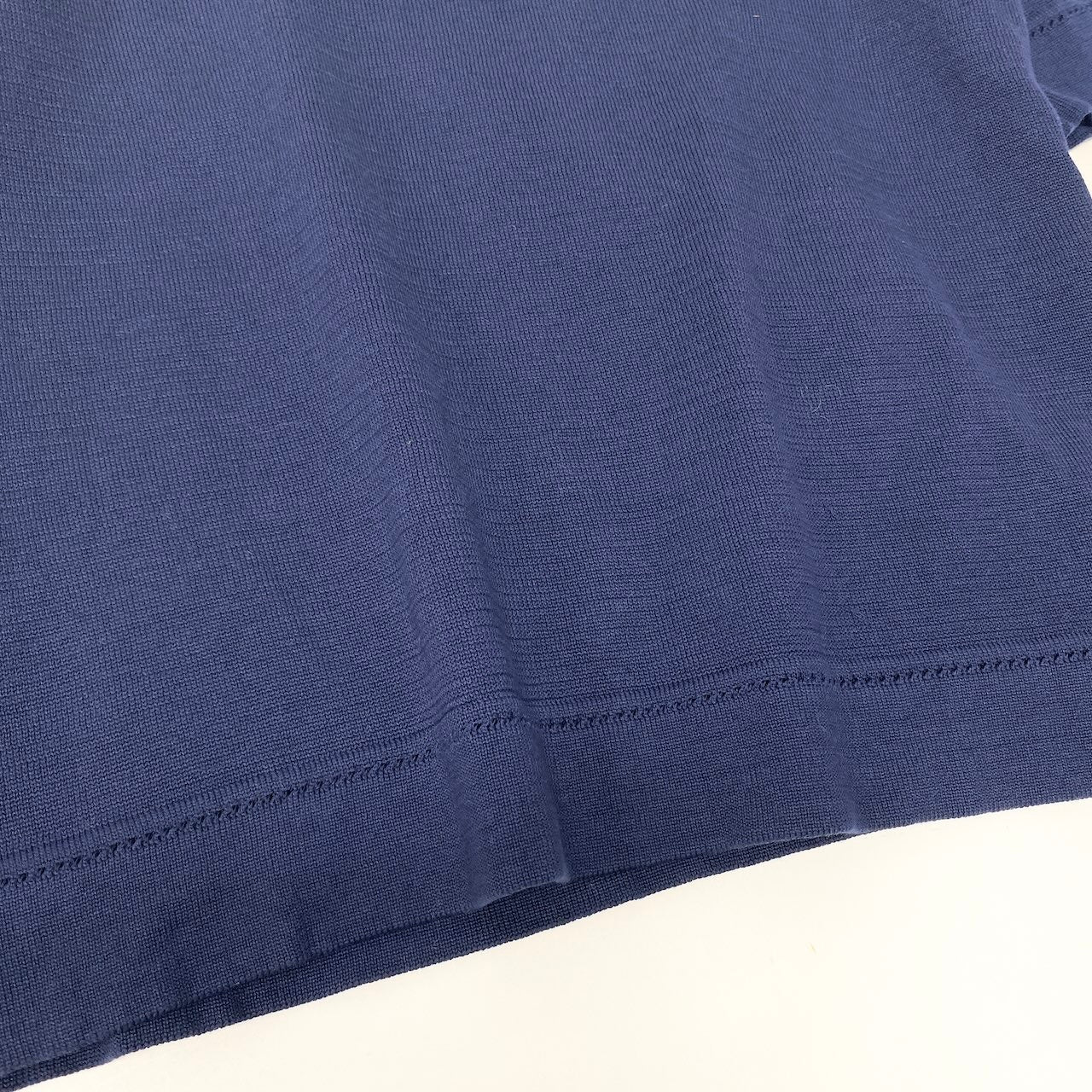 Ed22 Christian Dior クリスチャンディオール 半袖ニットセーター 袖ロゴ刺繍 トップス KW3B11250 Mサイズ ネイビー コットン100％ レディース 女性用u02t