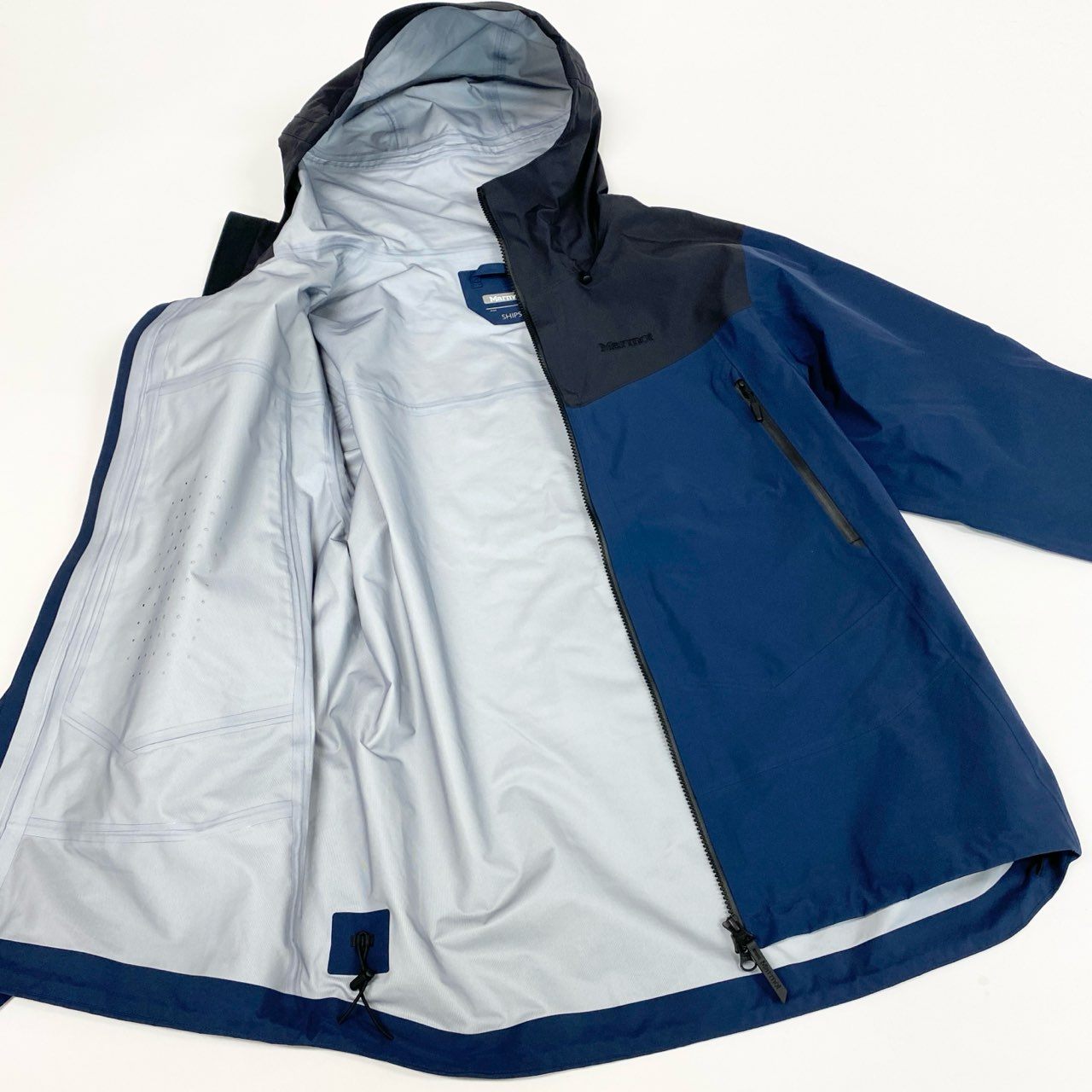 49L9 【美品】Marmot × SHIPS マーモット シップス ナイロンジャケット  SHELL JACKET GORE-TEX TSFMR209SP Lサイズ ネイビー ブラック ナイロン100％ メンズo07t