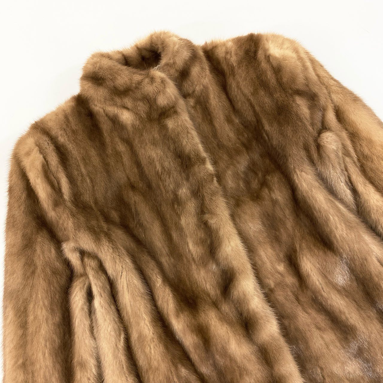 72L17 SAGA MINK サガミンク 銀サガ パステルミンク ファーコート サイズ11号 茶系 最高級本毛皮 MINK FUR ポケット有t18r