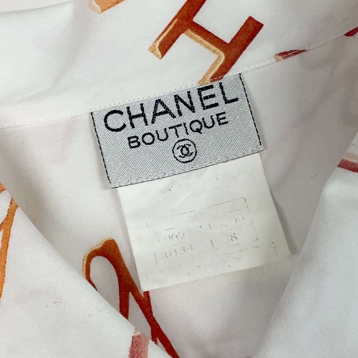 b23 CHANEL シャネル ヴィンテージ 1996年SS 96P プルオーバーシャツ サイズ38 ホワイト コットン レディースta1