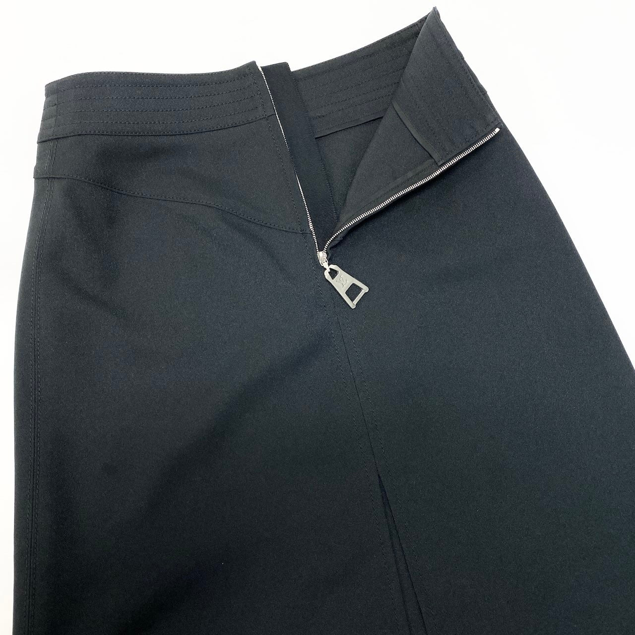 Ic30 《美品》 LOUIS VUITTON ルイヴィトン シルバーラージジップ ショートスカート Silver Large Zip Short Skirt サイズ34 ブラックt18r