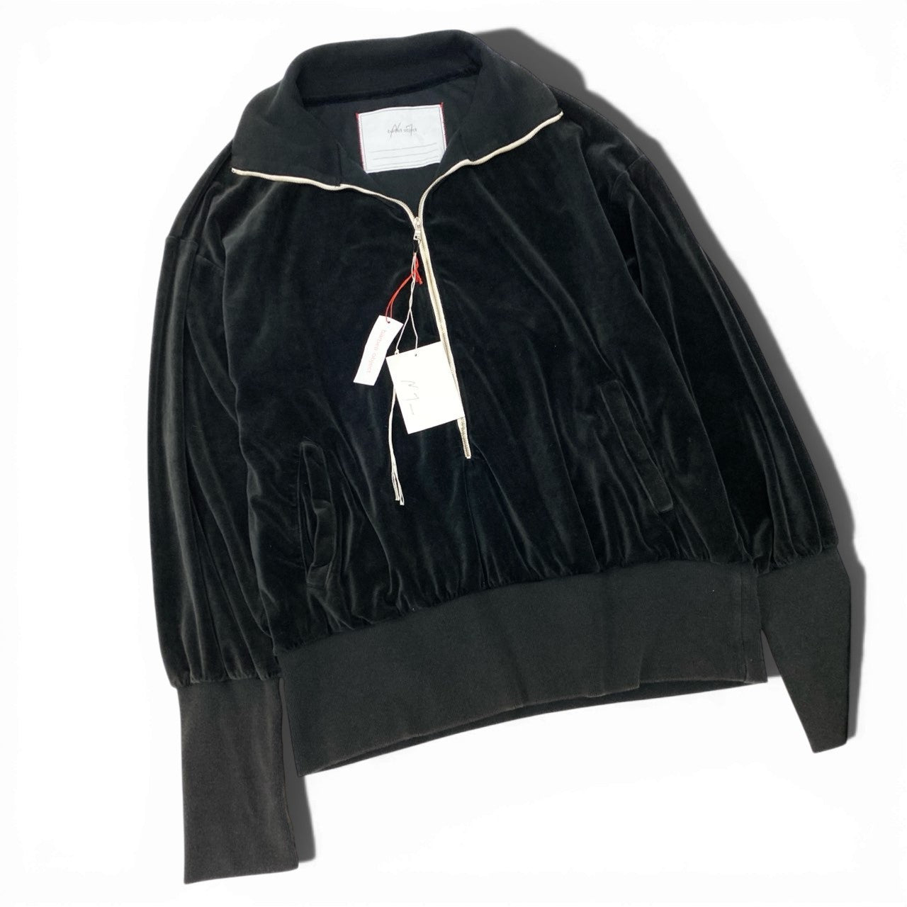 83c4【美品】barbell object バーベルオブジェクト ANCELLM ベロアセットアップ トラックジャケット トラックパンツ bo-24a-anc01 Fサイズ ブラック メンズ 男性用o07t