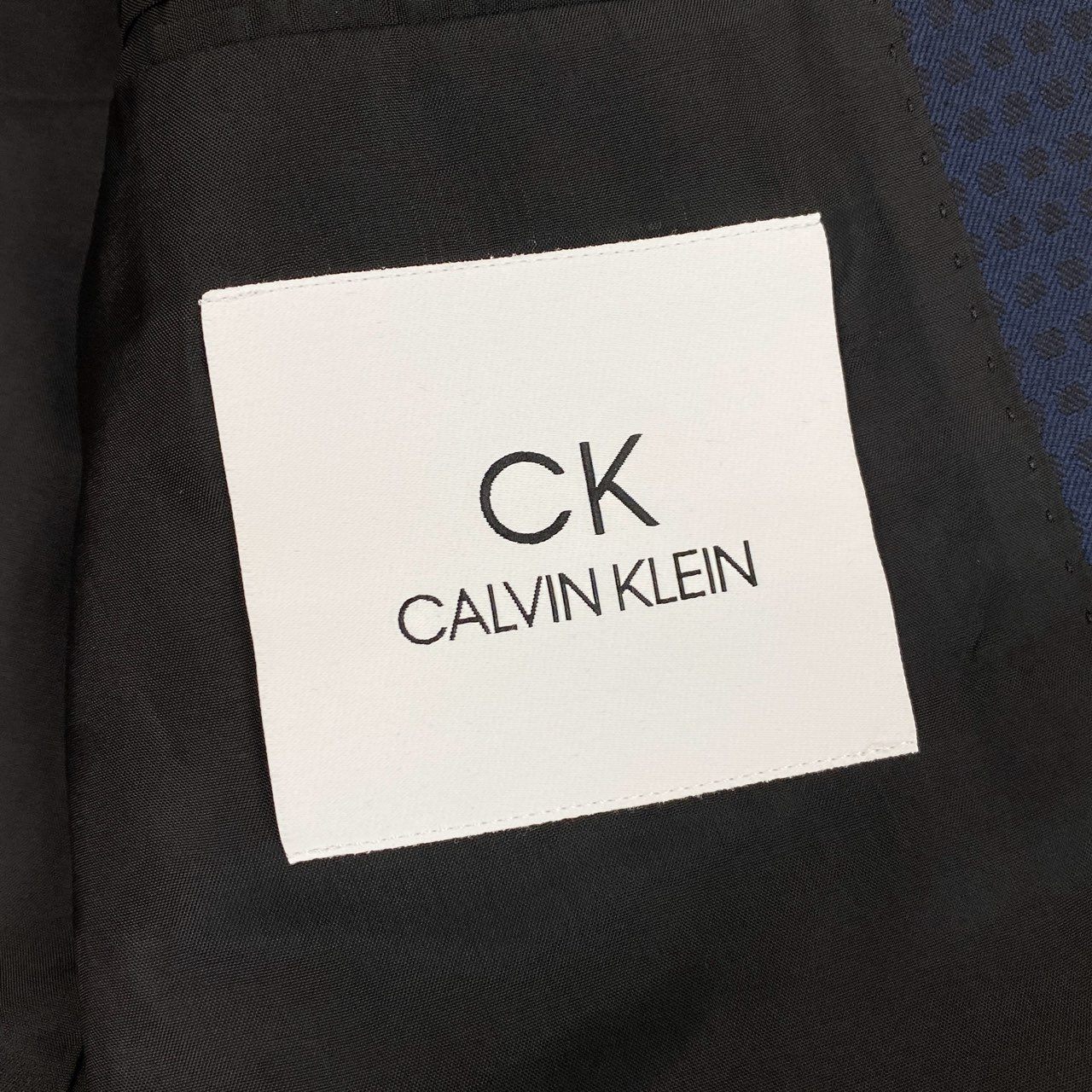 57j17 CALVIN KLEIN カルバンクライン スーツセットアップ テーラードジャケット スラックス フォーマル 38/34 ネイビー ブラック メンズu02t