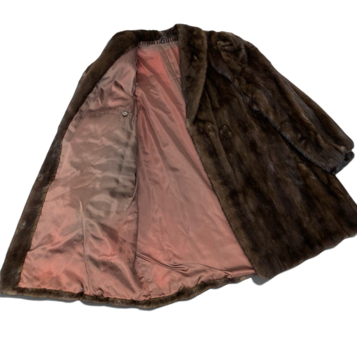 64h19 SAGA MINK サガミンク 銀サガ デミバフミンク ミンクコート ロングコート FREE ブラウン ミンクファー Mink Fur Coatu02t
