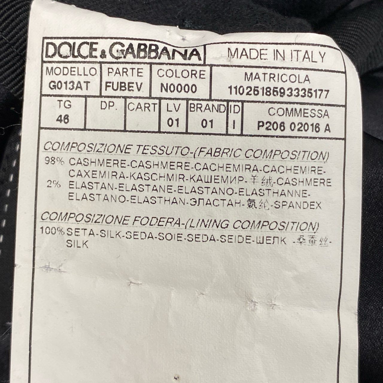 14Ⅼ1《美品》 DOLCE&GABBANA ドルチェアンドガッバーナ カシミヤ ダブルフェイスロングコート サイズ46 ブラック CASHMERE LONG COATt18r