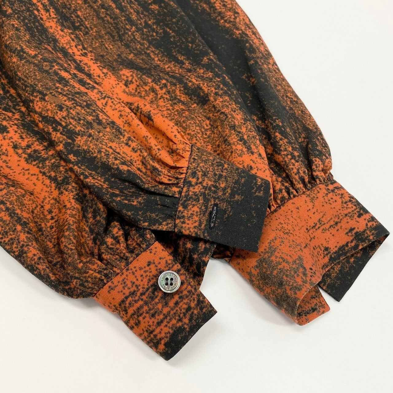 Ac24 《タグ付》 定価￥74,800 JOHN LAWRENCE SULLIVAN ジョンローレンスサリバン 25AW プリントギャザーロングドレス ワンピース ALL OVER PRINT GATHERED DRESS サイズS オレンジt18r