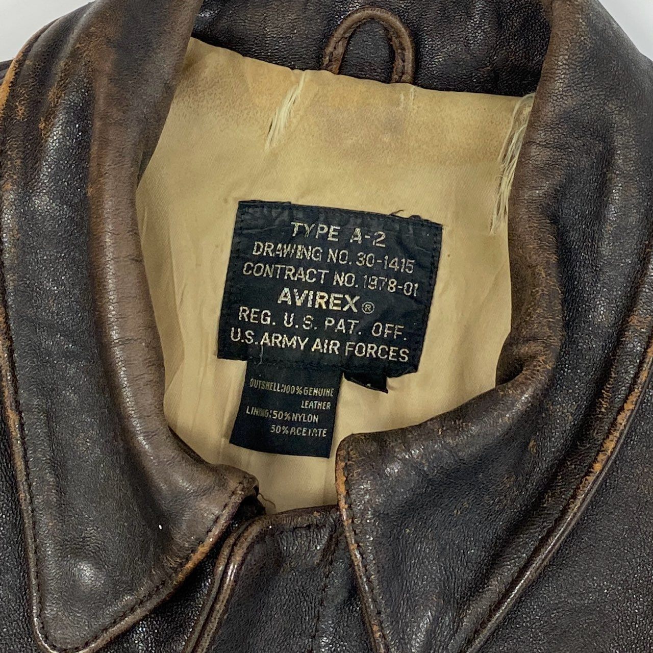 8b20 AVIREX アヴィレックス TYPE A-2 レザージャケット フライトジャケット U.S.ARMY AIR FORCES M ブラウン レザー メンズu02t