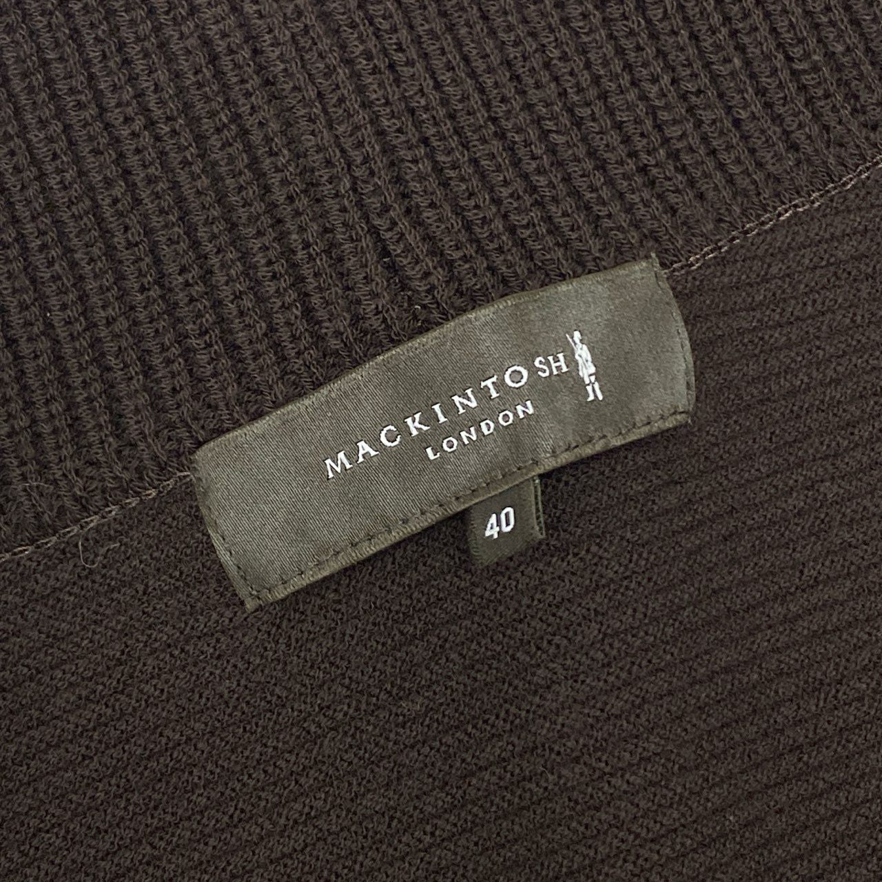 23L8 《美品》 MACKINTOSH LONDON マッキントッシュ ダブルブレスト ニットジャケット カーディガン 羽織り 40 ブラウン レディース 女性用u02t