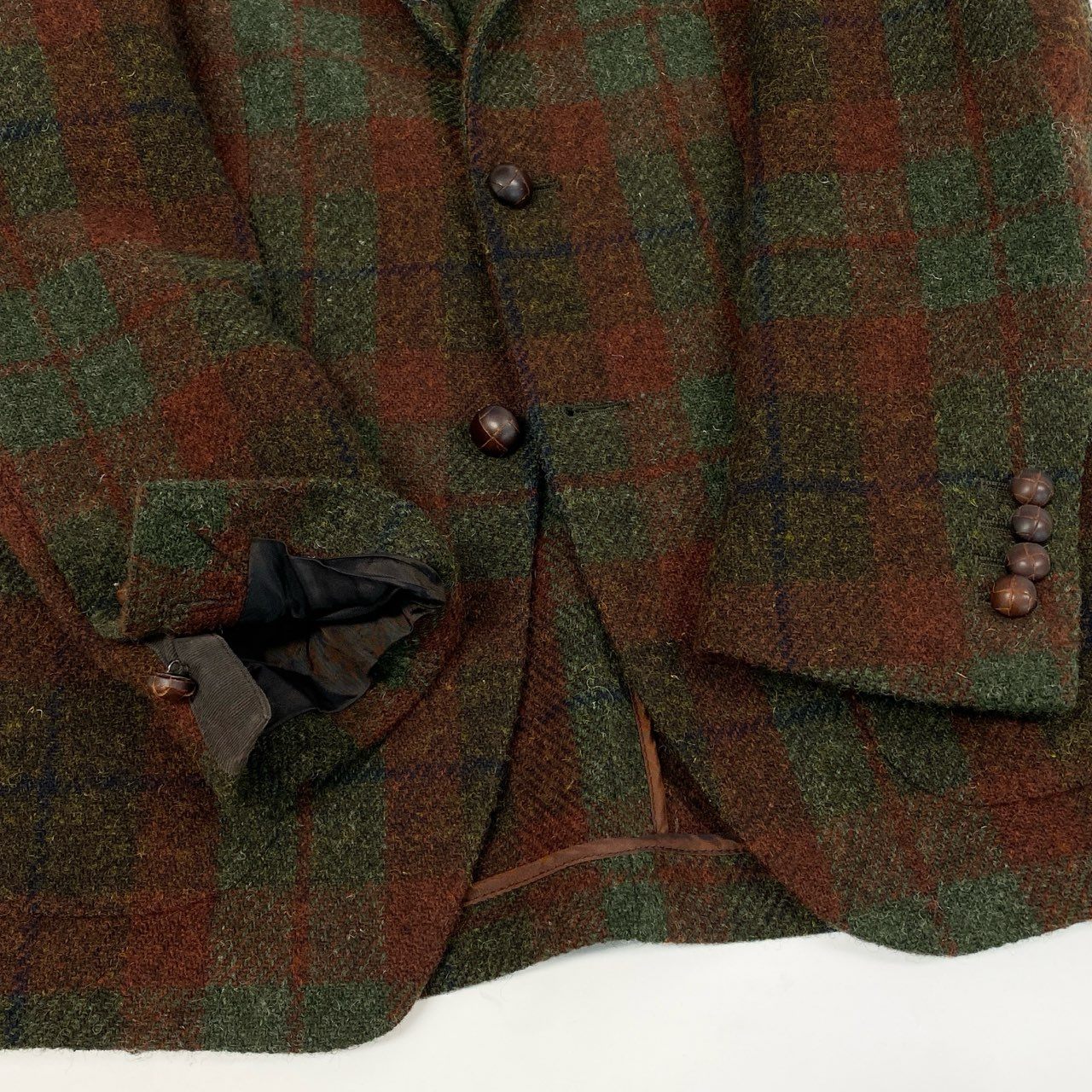12b20 《美品》 TAGLIATORE タリアトーレ ハリスツイード生地 テーラードジャケット ツイードジャケット 44 グリーン オレンジ ウール メンズu02t