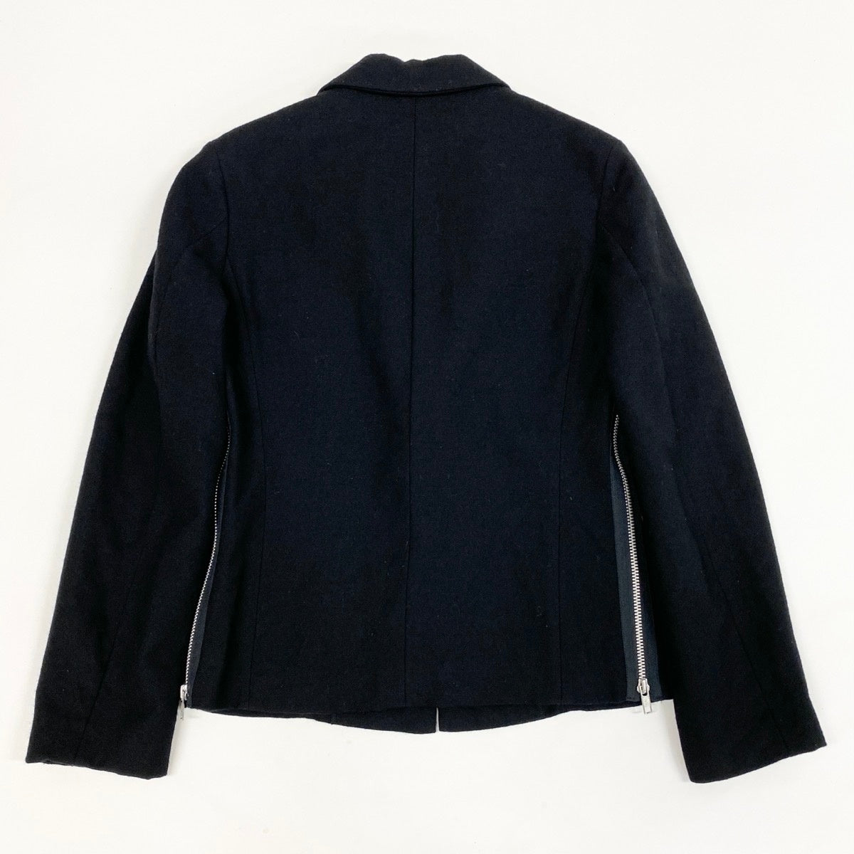 Af29 tricot COMME des GARCONS トリコ コムデギャルソン 00s ジップスリット ウールジャケット Vintage Zip Slit Wool Jacket サイズS ブラックt18r