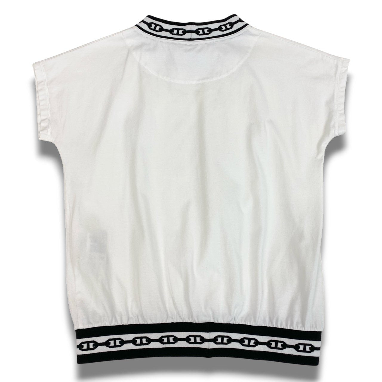 Hc2 HERMES エルメス シェーヌダンクル リブニット 半袖カットソー Tシャツ サイズ34 ホワイト レディース トップスk02i