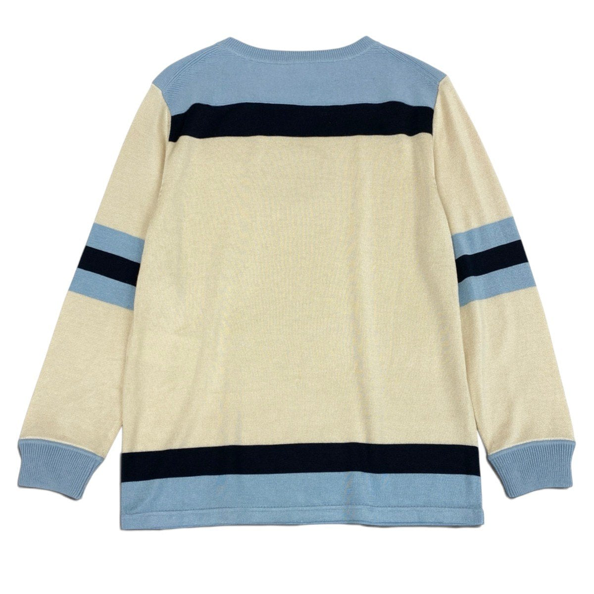 Ei7 《未使用品》 LOUIS VUITTON ルイヴィトン 2024年 ロゴワッペン ニットセーター トップス FRKL08 L アイボリー ブルー レディースu02t